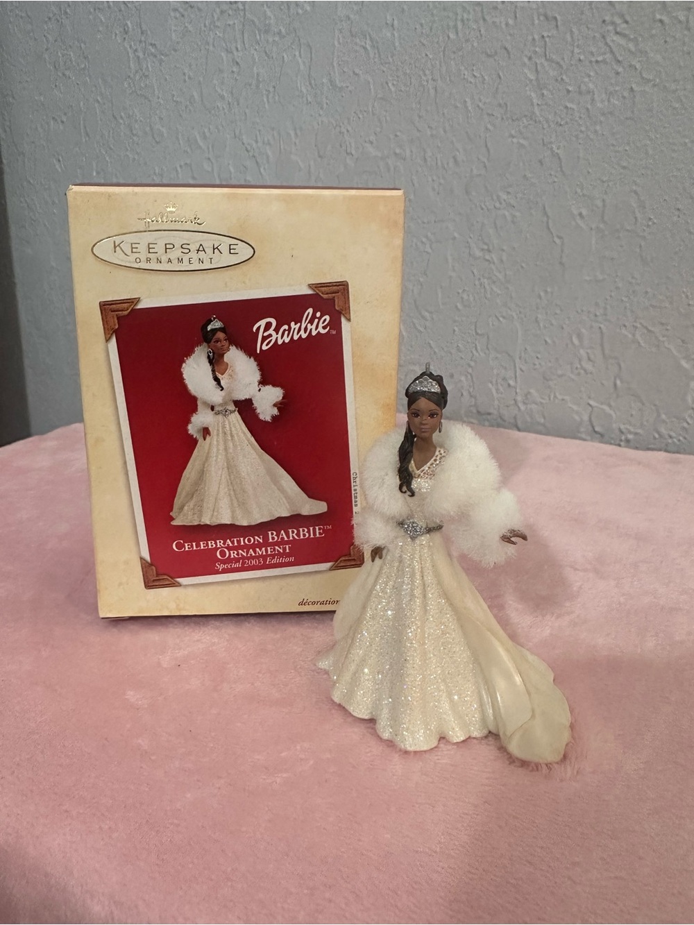 Barbie Celebration Ornament in Sparkling Ivory & White